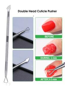 15ml Gel Nail Polish Remover With Double-Sided Cuticle Pusher, Magical Remover Quickly And Easily Removes Gel Nail Polish In 3-5 Minutes, No Foil Soaking Or Wrapping Required