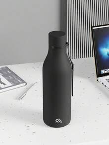 17oz Frosted Sports Flask with Removable Strap – Cola-Shaped Stainless Steel Water Bottle, Leak-Proof Double-Wall Insulation, 12-Hour Cold Retention, Ideal for Gym, Travel, School & Outdoor Use - 黑色 - 查看 2