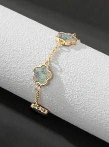 1 Stück modisch gestaltetes klassisches Kleeblatt-Charm Herren Armband