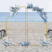 Set Of 2 Wedding Arches Made Of Iron, Sturdy Metal Arch Stands For Photo Background, Elegant Round Arches For Wedding Ceremonies And Parties, Easy To Assemble Decoration For Wedding Ceremonies, Birthdays, Photo Corners, Room Decorations, Festive Atmosphere - 金色 - 查看 4