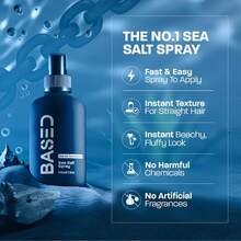 BASED Sea Salt Spray, Natural Finish Sea Salt Spray For Hair, Volumizes & Texturizes, Infused With Kelp & Vitamin B5, Light & Non-Greasy, Paraben, Sulfate, Phthalate Free, 6.8 Oz - 6 Oz - 查看 5