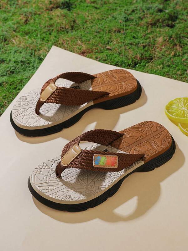 Men's Summer Flip Flops, Casual Versatile Fashion Slippers, Comfortable Non-Slip Beach Sandals, Breathable High-End Thong Slippers