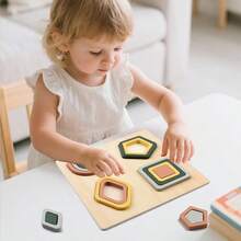 Un set de rompecabezas geométricos - Reconocimiento de formas y creatividad para inspirar alegría | Bloques de construcción de bordes redondeados con un diseño que estimula la imaginación, ideal para el aprendizaje y el juego de los niños | Imprescindible para Navidad y Halloween - Multicolor - Ver 5