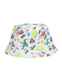 1pc Chapéu de balde infantil, estampa de desenho animado, chapéu de sol ao ar livre, unissex, adequado para uso diário ao ar livre, beira-mar, proteção solar, primavera/verão - 1PC - Ver 22