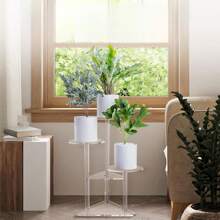 1pc Transparent Acrylic Side Table, Modern Design, Easy Assembly, Space Saving, Multifunctional Nightstand Suitable For Living Room, Bedroom, Hallway, Bathroom