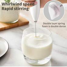Nuevo espumador de leche, espumador de leche de mano de alta potencia, espumador de leche mini, agitador de café, mezclador de acero inoxidable para café y bebidas para latte, capuchino, matcha, chocolate caliente, espumador de leche portátil, cafetera eléctrica mini inalámbrica