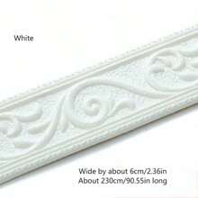 1 Roll 2.3m/90.6inch 3D Flower Leaves Vine Pattern Relief Romantic Special Design Skirting Line Sticker, XPE Foam Material Self-Adhesive Crashproof Wall Sticker, Minimalist Modern Style Home Decor, Renovation Skirting Line, Bedroom Decor, Bathroom Decor