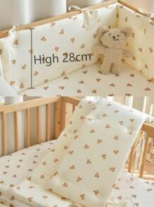 1 件新生儿一体式婴儿床保险杠，婴儿防撞软垫，加厚保险杠婴儿床装饰，婴儿床围栏，婴儿床周围保护器，新生儿头部保护防撞垫，婴儿床上用品