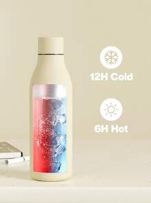 17 Oz Frosted Sports Flask, Cola-Shaped Insulated Water Bottle, 12-Hour Cold Retention, Leak-Proof Double-Wall Stainless Steel, Perfect For Sports, Gym, Travel, And School