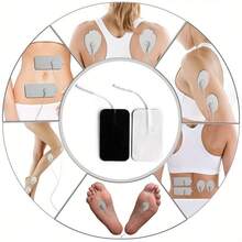 10/50 piezas Almohadillas de electrodo para masaje EMS, dispositivo de terapia TENS, pegatina de masaje corporal de 5x9cm, almohadilla con conector de 2mm - Multicolor - Ver 6