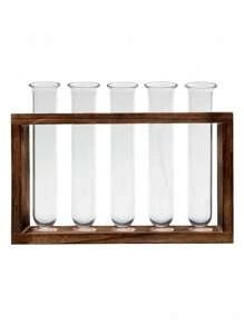 6pcs/Set Clear Acrylic Base Modern Hydroponic Test Tube Vases With Plastic Planters For Indoor Gardening, Transparent Minimalist Self-Watering Plant Propagation Stations, Air Purifying Home Office Desk Decor, Low-Maintenance Spring Season Display For Housewarming/Wedding Favors Home Decor Room Decor Flower Vase Glass Vase - Multicolor - View 12