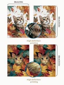 Toalla, toalla de mano con gato en hojas de arce, trapo de cocina, paño de limpieza, toalla, pañuelo, toalla decorativa, acento perfecto para la cocina y el comedor, adecuado para la cocina, el comedor, el hotel, la fiesta - Multicolor - Ver 2