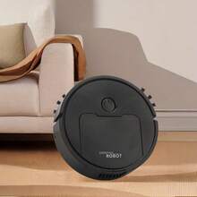 Robot limpiador 3 en 1: aspiradora y trapeador, succión potente, 60 min de autonomía, delgado, bajo nivel de ruido, ideal para pelo de mascotas, suelos duros y limpieza diaria, cambio automático de dirección al encontrar obstáculos - barrido aleatorio, batería de litio de 400 mAh, carga por USB, limpiador de pelo de mascotas