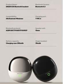 Lenovo ERAZER E30 Wireless Earphones, Long Battery Life, Bluetooth 5.3 Sports Earbuds, Stereo Deep Bass, In-Ear, ENC Noise-Proof Microphone, IPX4 Waterproof, Suitable For Fitness/Running, Wireless Earbuds - one-size - View 10