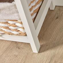 Storage Chest, Wooden Bedroom Hallway Cabinet, 3 Wicker Basket Drawers, White