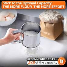 2.5 tazas/3 tazas/5 tazas, Tamizador de harina, Tamizador de acero inoxidable para hornear, Tamizador de malla fina de doble capa, Tamizador de manivela de una mano para azúcar en polvo, Tamiz de harina para hornear pasteles de acero inoxidable: Nuestro tamizador de harina para hornear está hecho de excelente acero inoxidable resistente a la corrosión que es ligero,