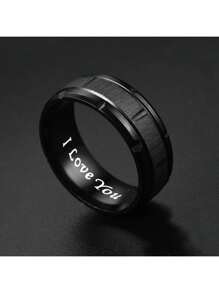 1pc Fashionable Titanium Steel Ring, Gift For Husband On Valentine's Day Or Father's Day