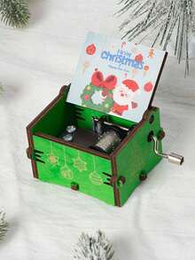 1 pieza Caja de música con cascabeles navideños, adorno de madera con campanas, decoración de Santa Claus viene a la ciudad, adecuado para Navidad, regalos festivos, decoración del hogar - Multicolor - Ver 16