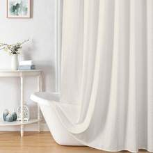 Aiyufeng - Cortina de ducha con relieve en color crema (182.88 x 243.84), tamaño (AECRMEM7296SC-L) - blanco - Ver 5