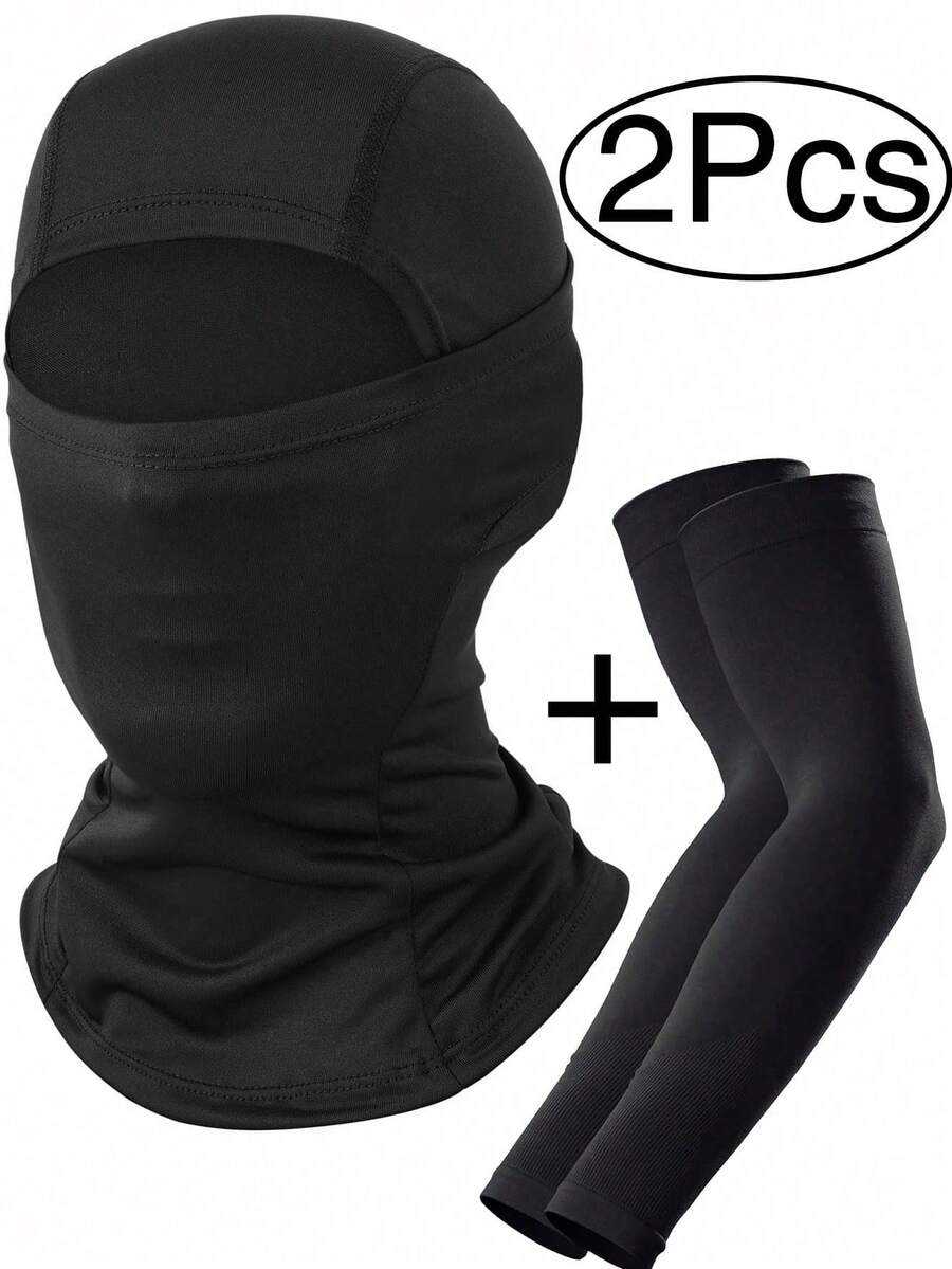 2pcs Face Mask + Arm Sleeves, Unisex Football Daily Use Mask ...