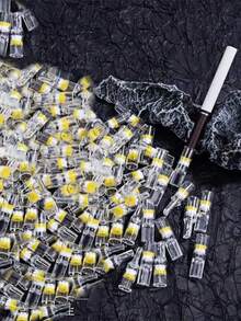 10/50/100/200pcs Disposable Cigarette Filters, Coarse/Medium/Fine 3-In-1 Throwaway Tar Collector, Multi-Layer Filtration One-Time Cigarette Mouthpiece, Smoking, Zigaretten - Yellow - View 4