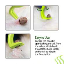 3pcs/Set Pet Ticks Remover Tool, Flea Removal Hook, Pet Grooming Tool For Dogs And Cats - Green - View 6