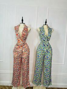 Conjunto 2 piezas, pantalon y chaleco - Verde Lima - Ver 1