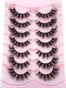 New Arrival 7 Pairs Cat Eye 3d Natural False Eyelashes + 5d Wispy Cross Manga Eyelash Mascara, Soft & Natural-Looking Eyelash Extension Makeup - Natural Lashes - View 5