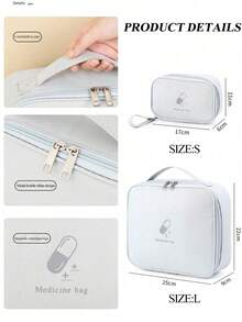 Portable Medicine Storage Bag, Waterproof Large Capacity Travel Essential, Suitable For Home, Car, Outdoor, Camping, Hiking, Can Be Used As Storage Bag, Cosmetic Bag, Travel Organizer, Large Capacity Cosmetic Box, Multi-Purpose - Multicolor - View 12