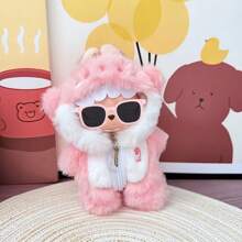 17cm Hanging Ornament Outfit, Blue & Pink Shark Suit, Rabbit Suit Plush Doll Clothes, Cute & Adorable (Clothes Only), Blind Box Hanging Ornament Doll Outfit, Suitable For Daily Wear, Festivals, Birthday Gifts, Doll Collection, Outdoor Activities And More