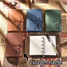 1 件定制复古 PU 皮革商务办公会议笔记本、可拆卸活页记事本、日记本、日志本 - 彩色 - 查看 2