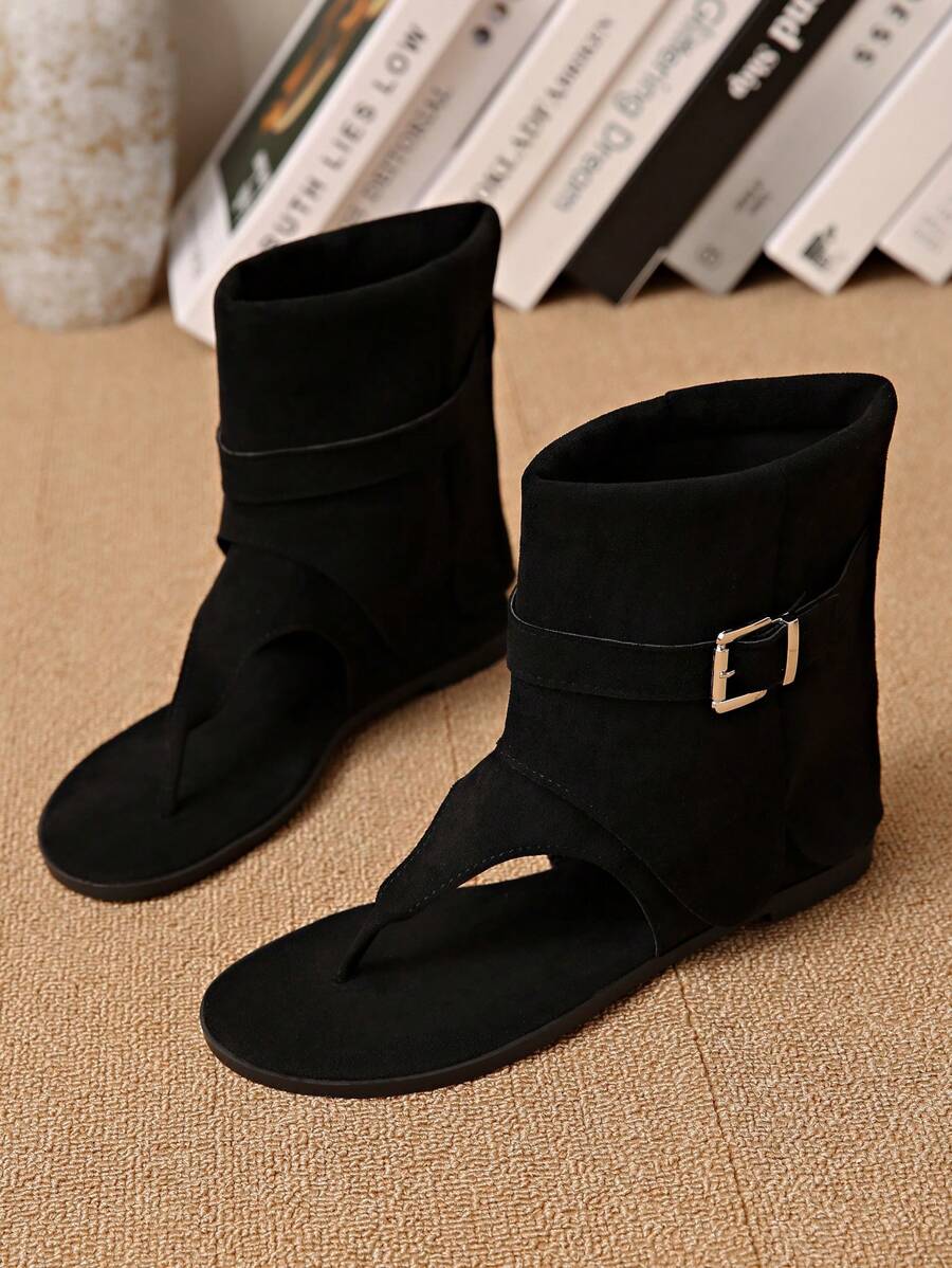 Botas de Tornozelo Abertas Pretas e Cáqui para Mulheres - Botas de Motocicleta com Zíper da Moda, Parte Superior de Couro Sintético e Sola de Borracha, Salto Baixo Confortável, Adequado para Uso o Dia Todo