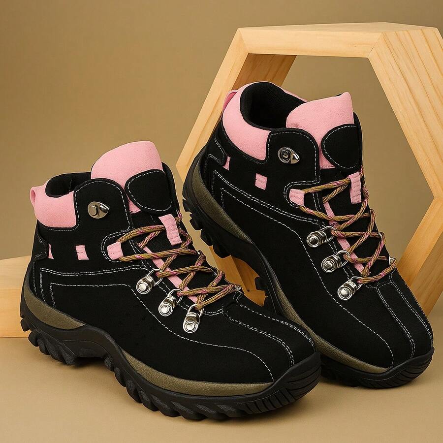 Women's Adventure Boot Safety Work Everyday Boots Stitched Sole - màu đen - Xem 1