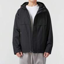 Adidas Men's Jacket, Sports Casual Thermal Lined Warm Windproof Hooded Jacket JI8680 - Black - View 2