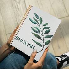 1 件 5.5*8.3 英寸 A5 英文印刷笔记本 灰色/绿色，适用于学校用品，返校 - 5.5*8.3英寸 - 查看 5