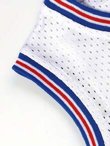 Man,10 White Basketball Jersey, Round-Neck Casual Embroidered Vest, Training And Competition Uniform - 白色 - 查看 5