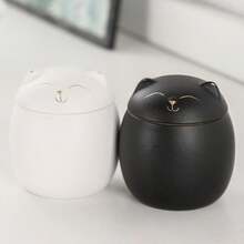 1 pieza Urna de Mascota de Cerámica, Contenedor de Cenizas de Gato, Contenedor de Vida, Urna Conmemorativa de Gato de Cerámica, Lugar de Descanso Gentil para Felinos, Frasco de Cenizas Hecho a Mano