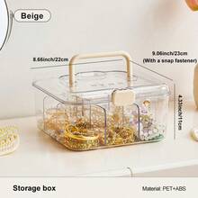 1pc Elegant Jewelry Box, Spacious Multi-Layer Organizer With Lid, Stylish Transparent Storage Solution For Watches, Necklaces, Rings, Earrings, And Bracelets, Perfect For Home Use And Gift Giving, Ideal For Special Occasions And Holiday Celebrations, Keep Your Accessories Neat And Tidy With This Chic And Functional Design