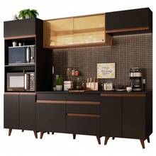 Cocina Integral Modular Completa Madesa Reims 260cm Negro Marrón - Negro y Marrón - Ver 2