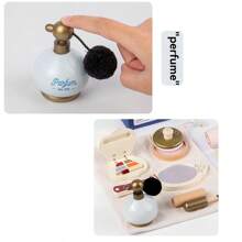 1 套木制儿童化妆工具玩具，逼真的化妆游戏，儿童角色扮演玩具，益智学习玩具 - 藍色 - 查看 5