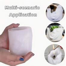 艺术脸硅胶模具 - 可重复使用的 DIY 蜡烛、树脂和多肉植物花盆套件 - 哥特式家居装饰、万圣节道具和黑暗学院创意礼物（博物馆品质雕塑设计