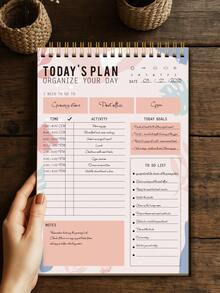 1本极简螺旋笔记本，52页无日期计划本，适合办公室和学生使用，待办事项清单可提高工作效率，教师办公用品，桌面装饰，返校用品，男女通用礼物 - 彩色 - 查看 9