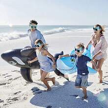 Shark Asses Party Favors 6pcs Hawaiian Shark Photo Booth Props Tropical Summer Beach Ocean Pool Party Supplies Shark Birthday Party Decorations Return Gifts Eyeasses - 如圖 - 查看 3
