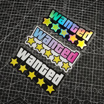 Begränsad upplaga 5-stjärnig efterlysning av bilfönster och bildekalset - Vattentät vinyldekal för den eftersökte