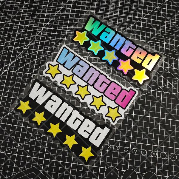 Édition limitée Set d'autocollants pour fenêtre et pare-chocs de voiture 5 étoiles WANTED - Décalcomanies en vinyle imperméables pour The Wanted
