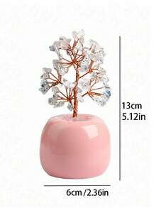 2025 New Small White Crystal Tree Decoration, Christmas Dining Table Decor Gift, Home Decor, Kitchen Decor, Room Decor, Party Decor, Decorative Craft, Desk Ornament, Dining Table Centerpiece, Party Favor Decoration, Christmas Decoration, Christmas Gift, Bedroom Decor, Office Decor, Room Decor Accessories, House Decor, Living Room Decor, Office Desk Decor, Tabletop Decor, Excellent Teacher Gift, Mother's Day Gift - White Powder Base - View 2