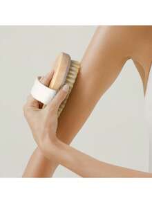 1pc Oval Shaped Dry & Wet Body Brush, Massage Exfoliating Handheld Round Shower Bath Brush, Soft Bristle Body Brush, Wooden Exfoliating Shower Dry Brush, Back To School, Travel Holiday Essentials, Hair Accessories For Women, Slick Back Brush, Barber Accessories, Hair Dryer, Hair, Barber, Hair Tools, Hair Products, Hair Dryer, Hair, Accessories, Hair Products, Hair Tools, Hair Brush, Barber, Barber Accessories, Hairdressing Equipment, Hair, Travel, Hair Products, Hair Tools, Hair Stuff, Barber, Barber Accessories, Barbershop, Hairdressing Equipment