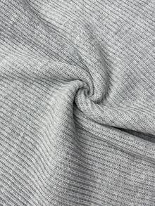 Women's New Style Grey Off The Shoulder Ribbed Tight Long Sleeved Soft Casual Versatile Fashionable Elegant Club Party Knit Maxi Dress, Fall And Winter - Grey - View 10