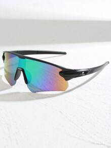 1pc Half-Frame Integrated Lens Cycling Glasses, New Wrap-Around Style Fashion Sports Eyeglasses, Suitable For Cycling, Running, Hiking And Various Outdoor Activities Autumn Accessories Goggles