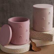 2 件套带盖罐模，DIY 手工石膏、水泥、花香蜡烛杯，镜面硅胶模具